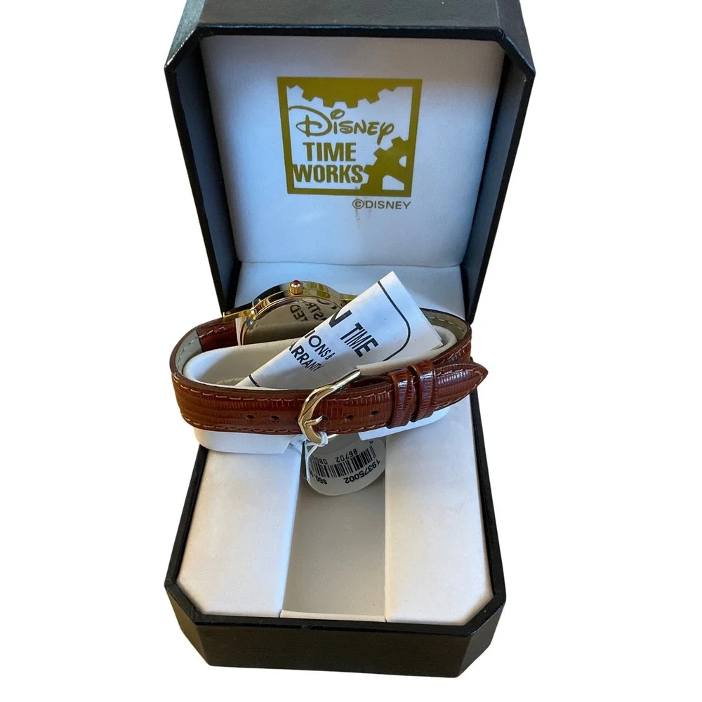 Vintage Disney Time Works Mickey Mouse Watch Gold Tone Classic Disneycore Gift
